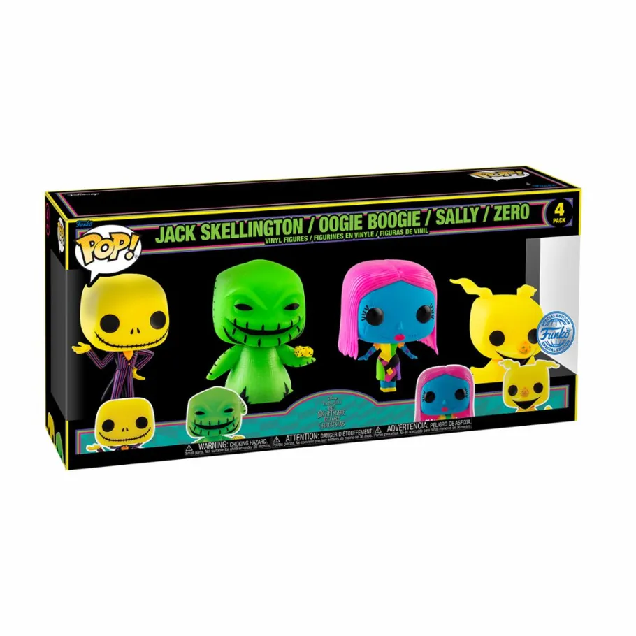 Pop! Bundles>The Nightmare Before Christmas - Jack, Oogie Boogie, Sally & Zero Blacklight Pop! Vinyl Figure 4-Pack