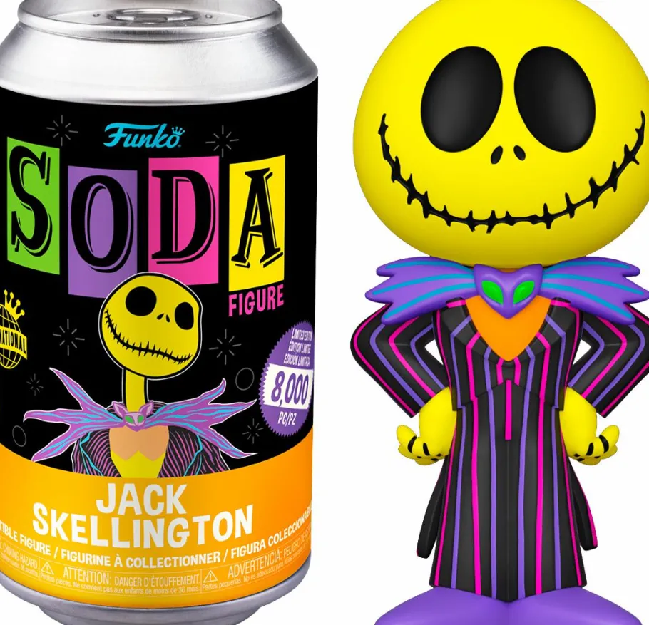 Designer Vinyl>The Nightmare Before Christmas - Jack Skellington Blacklight Vinyl SODA Figure in Collector Can (International Edition)