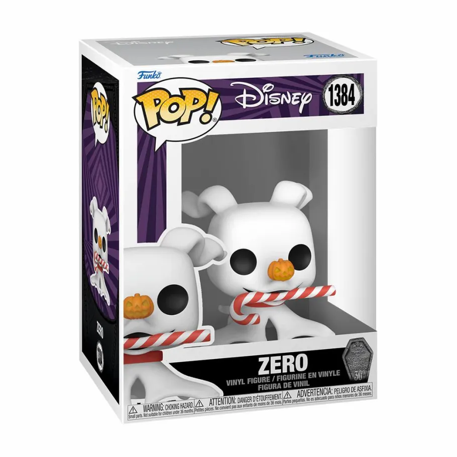 Standard Pop!>The Nightmare Before Christmas 30th Anniversary - Zero with Candy Cane Pop! Vinyl Figure
