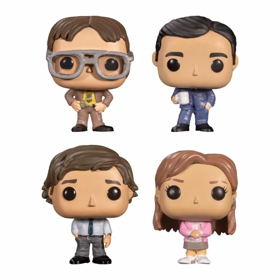 Designer Vinyl>The Office - Jim, Dwight, Pam & Michael Valentine’s Day Heart-Shaped Box Pocket Pop! Vinyl Figure 4-Pack