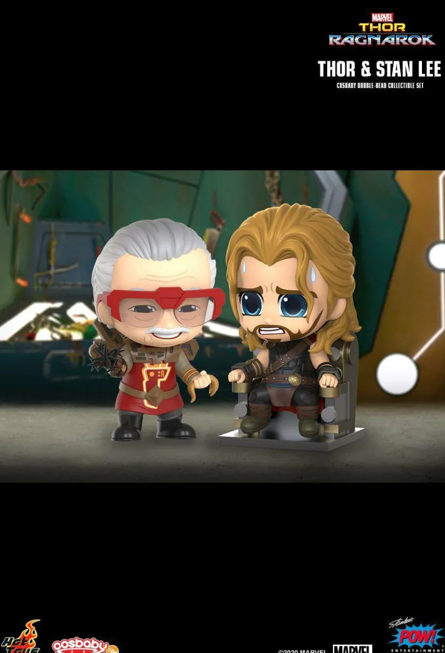 Designer Vinyl>Thor 3: Ragnarok - & Stan Lee Cameo Cosbaby (S) Hot Toys Figure 2-Pack