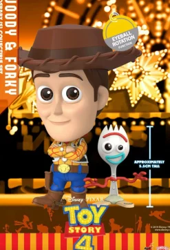 Cosbaby>Hot Toys Toy Story 4 - Woody with Forky Cosbaby Bobble-Head Figure 2-Pack