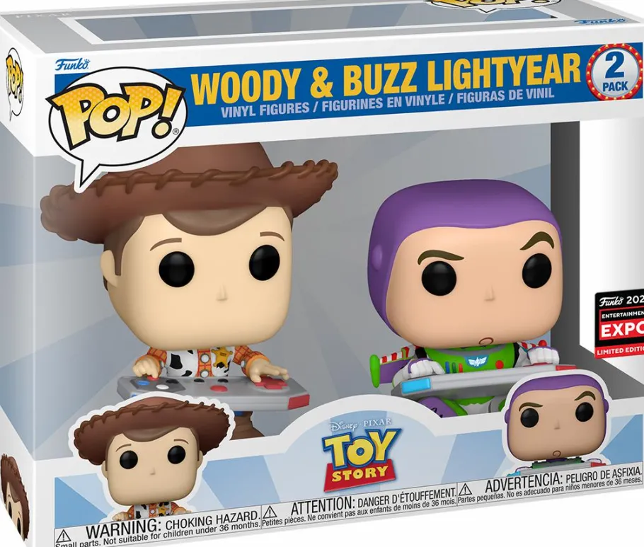 Funko Convention Exclusives>Toy Story - Woody & Buzz Lightyear Gaming Pop! Vinyl Figure 2-Pack (2024 Entertainment Expo Convention Exclusive)