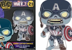 Pop! Home & Accessories>What If? What If…? - Zombie Captain America Glow in the Dark 4” Pop! Enamel Pin