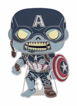 Pop! Home & Accessories>What If? What If…? - Zombie Captain America Glow in the Dark 4” Pop! Enamel Pin