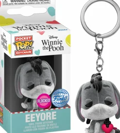 Pop! Keychains>Winnie the Pooh - Eeyore with Heart Flocked Pocket Pop! Vinyl Keychain