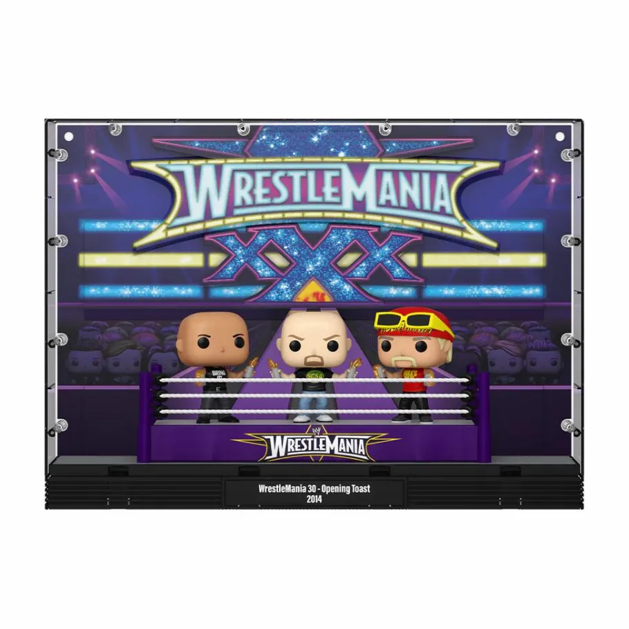 Pop! Moments>Wrestling WWE/WWF WWE: WrestleMania 30 - The Rock, "Stone Cold" Steve Austin & Hulk Hogan Opening Toast Pop! Moment Vinyl Figure