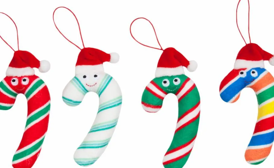 Designer Plush>Yummy World - Candy Cane 4” Plush Ornament 4-Pack